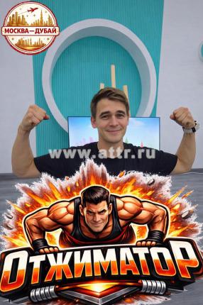 Игрок управляет парашютистом на экране с помощью отжиманий